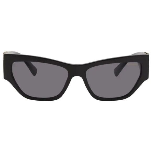 Designer Black Sunglasses with Metal Logo Accent - Like New - Picture 3 of 6